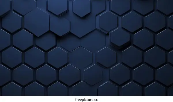 Abstract Dark Blue Hexagon Geometric Pattern Background