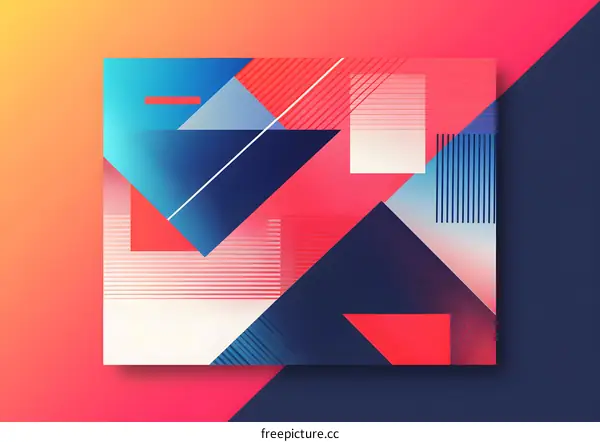 Abstract Geometric Shapes in Blue Red and Yellow Colors