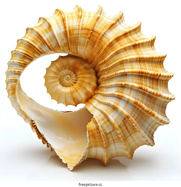 Close-up image of a spiral seashell