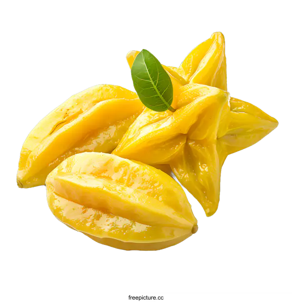 [Transparent Background PNG]Fresh Starfruit on White Background