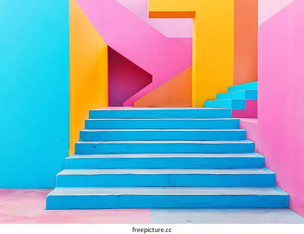 Colorful Stairs and Walls
