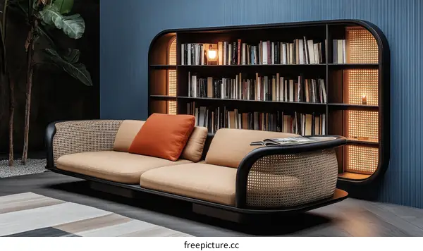 Modern Sofa with Bookcase Design