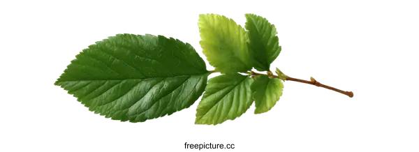 [Transparent Background PNG]Fresh Green Leaf Branch on White Background