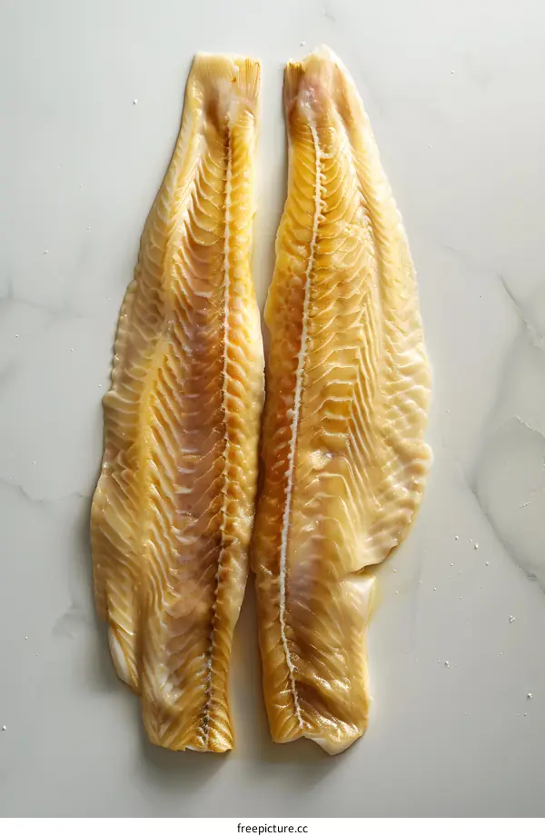 Two pieces of raw cod loin