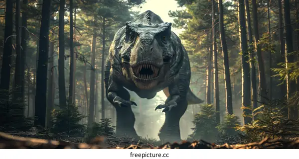 Prehistoric Dinosaur in the Forest