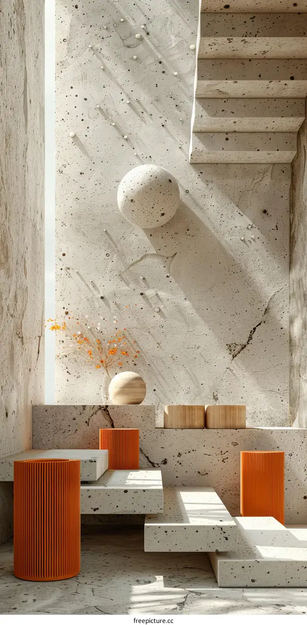 Modern Concrete Interior Design Illustration