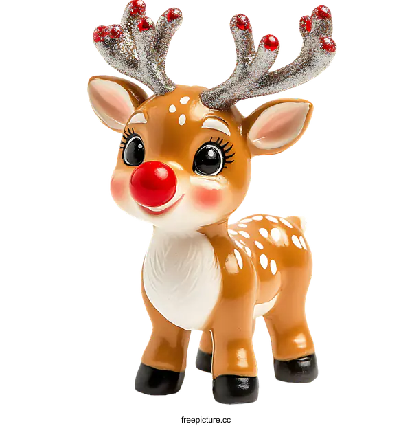 [Transparent Background PNG]Cute Christmas Reindeer Figurine Ornament
