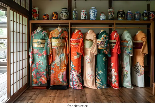 Kimono in a traditional Japanese room