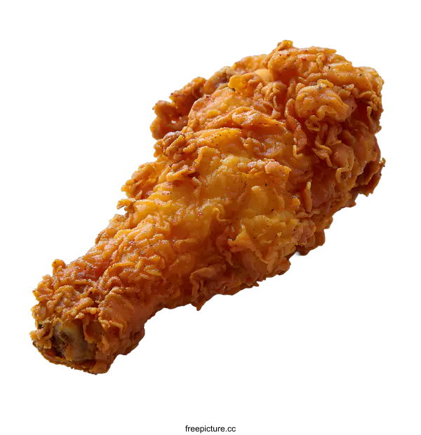 [Transparent Background PNG]Crispy Fried Chicken Drumstick on White