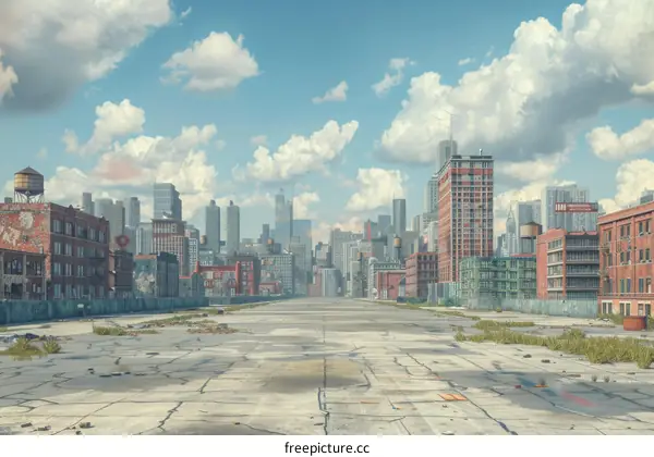 Abandoned Cityscape with Skyline