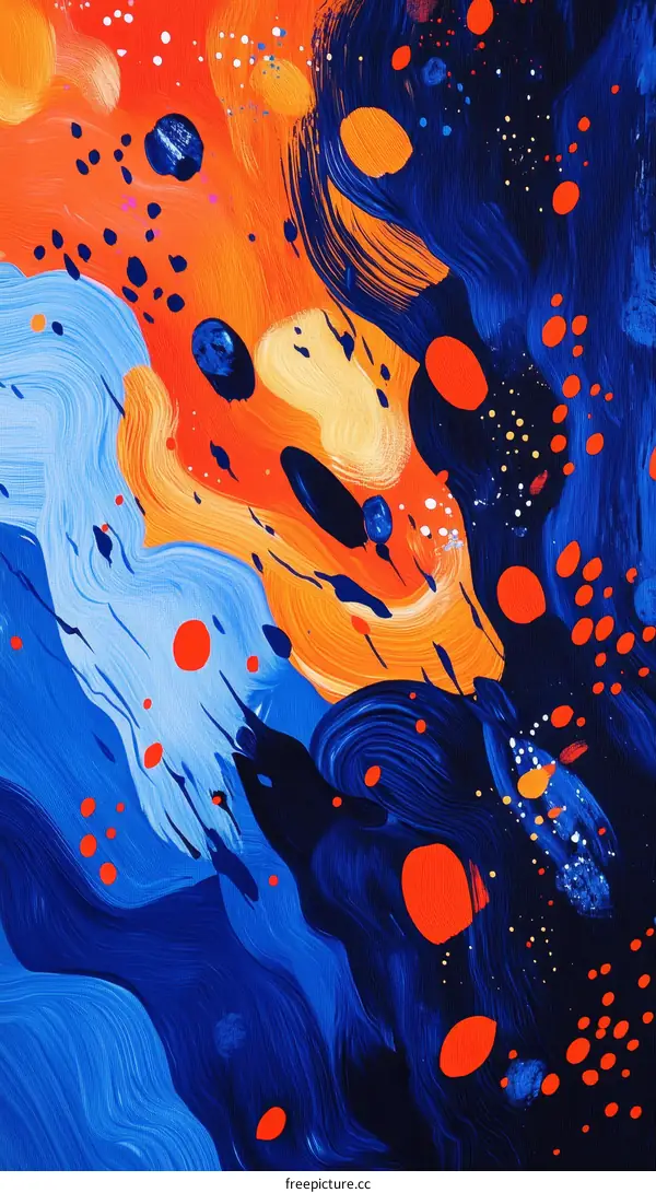 Abstract Painting with Vibrant Colors