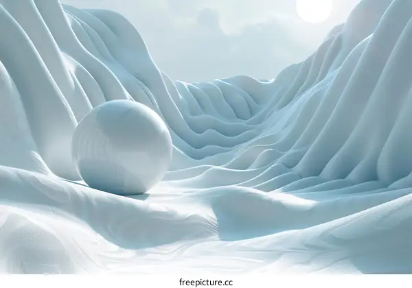 Abstract Scene of Smooth Light Blue Mountains