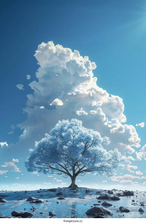 Solitary Tree Against the Vast Sky
