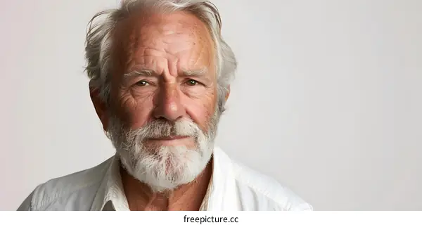 portrait of an old man with white hair and beard