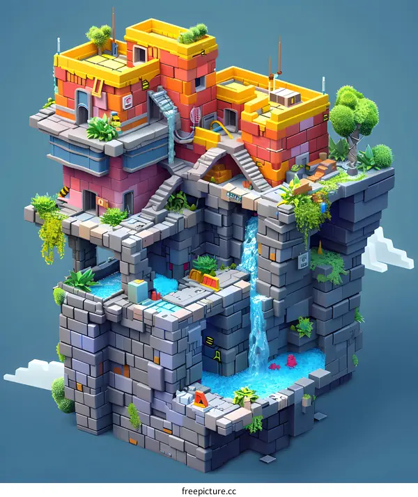 Isometric Pixel Art Building