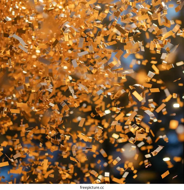 Falling Gold Confetti Background
