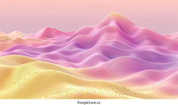 Pink and yellow gradient color wave mountains background