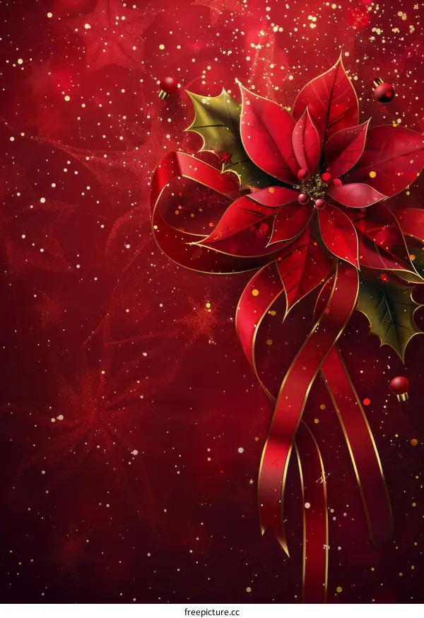 Red Poinsettia Christmas Decoration