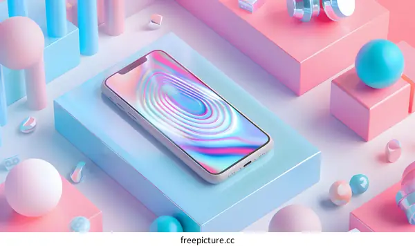 Abstract 3D Rendering with Smartphone on Geometric Platform