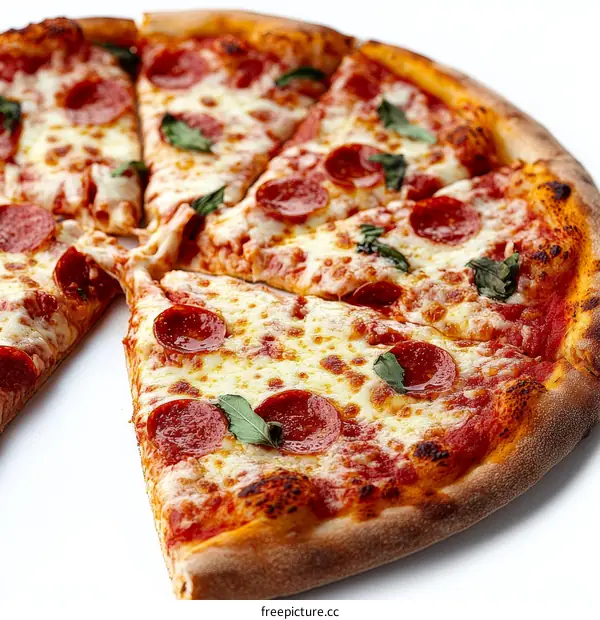 Close Up Delicious Pepperoni Pizza Slices