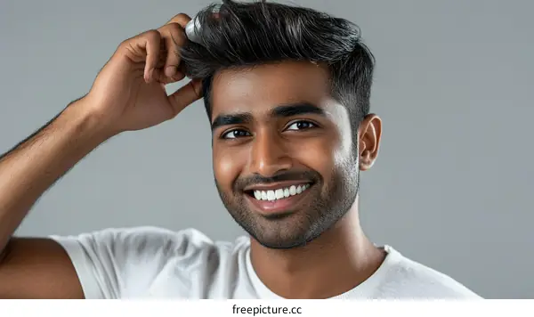 Happy Indian Man with Perfect Smile and Hair