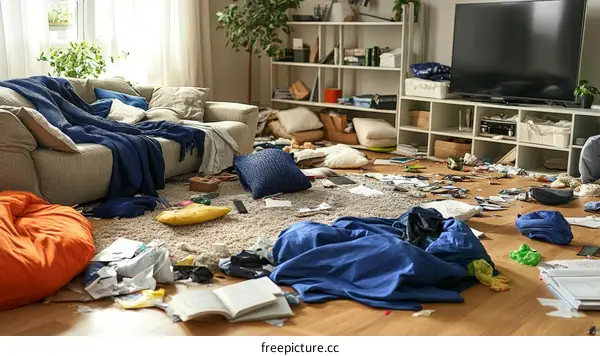 Messy Living Room Chaos