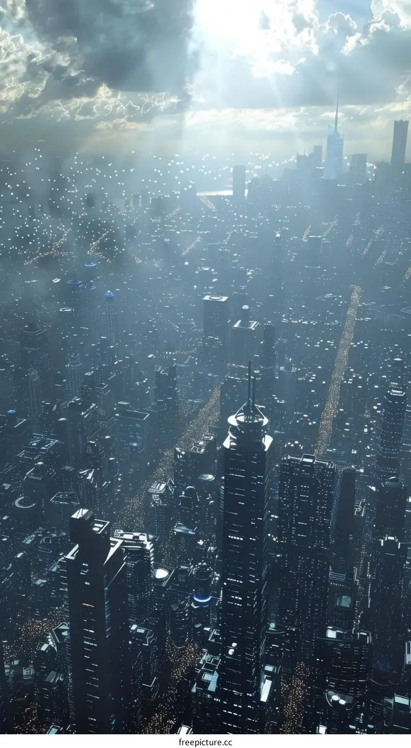 City of Future with Blue Sky