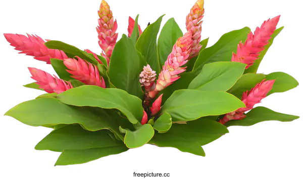 [Transparent Background PNG]Pink and Green Tropical Flowers