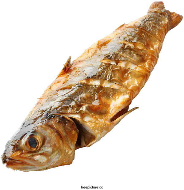 [Transparent Background PNG]Close-up of a grilled fish