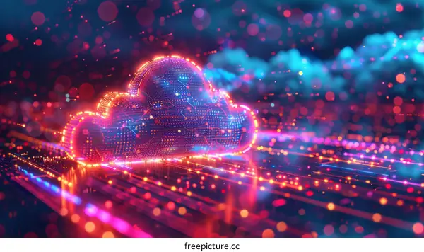 Pink Cloud Computing Illustration