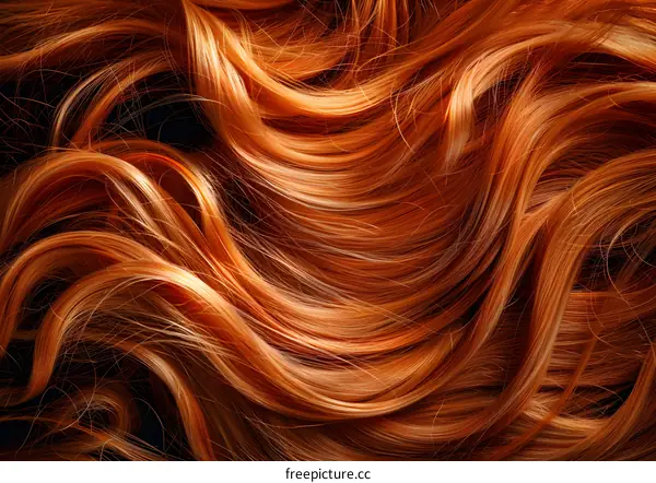 red wavy hair texture background