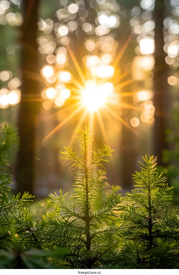 sunlight shining through the trees
