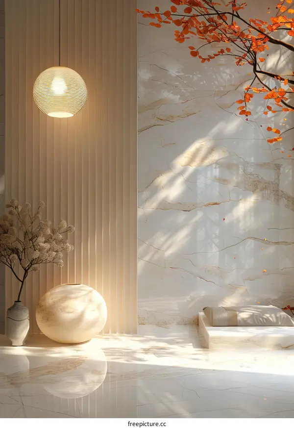 Modern Minimalist Interior Design with Marble
