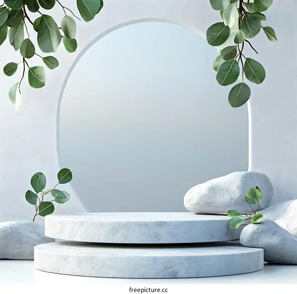 Modern Minimalist Display Podium with Natural Elements
