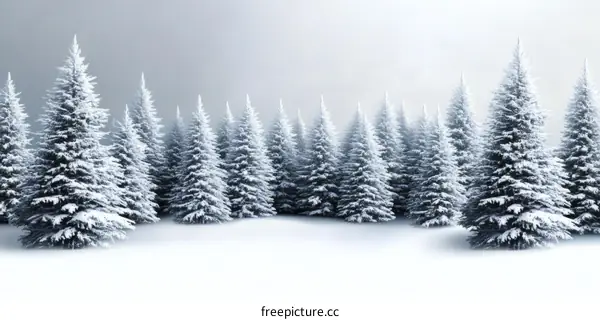 Snowy Forest Winter Wonderland Landscape