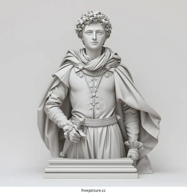 3D Rendered Statue of a Nobleman