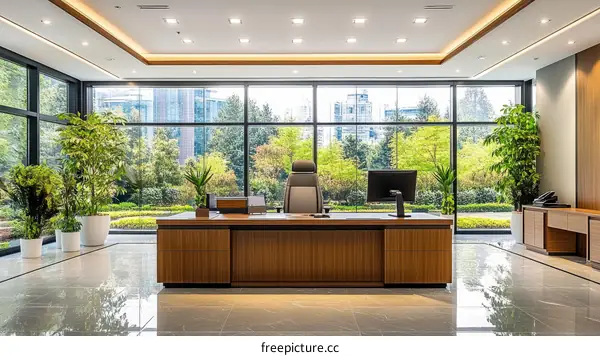 Modern Executive Office with Lush Greenery