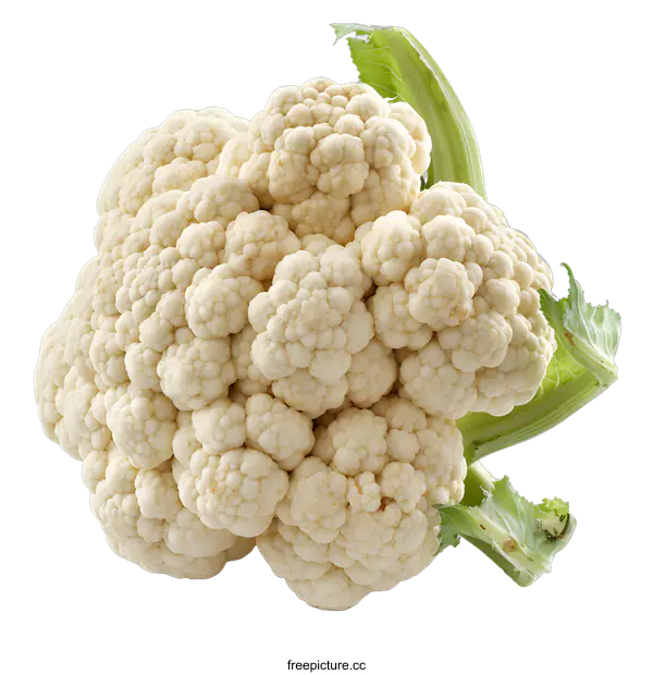 [Transparent Background PNG]Fresh Whole Cauliflower Isolated on White Background