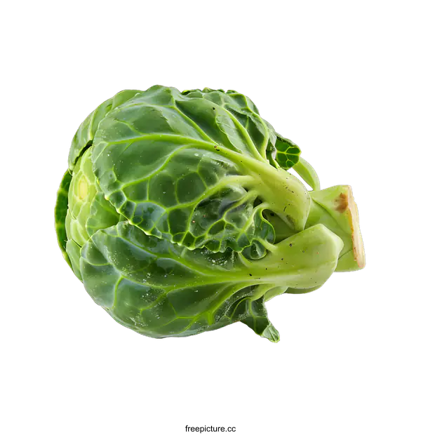 [Transparent Background PNG]Fresh Green Brussels Sprout Isolated on White Background