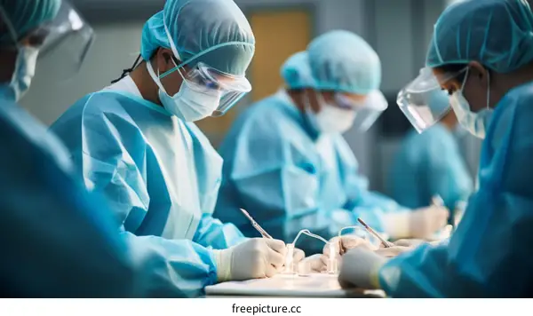 Surgeons Performing Surgery in a Hospital Operating Room