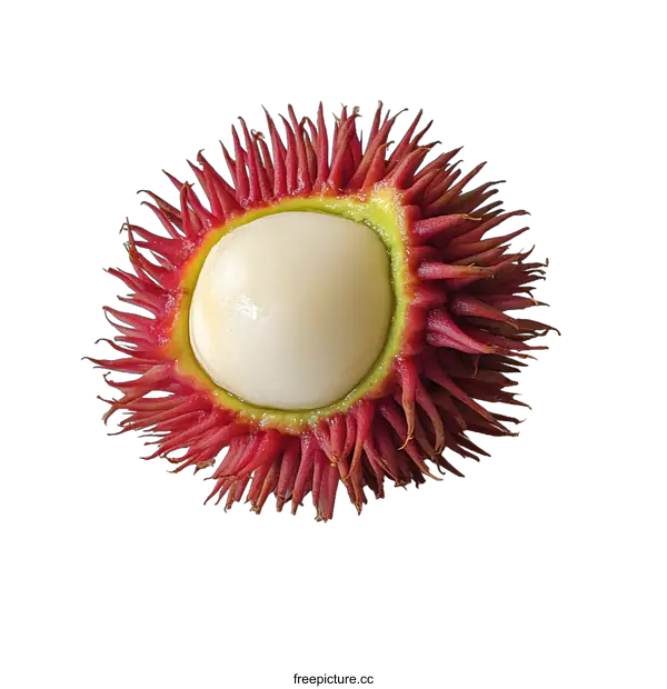 [Transparent Background PNG]Close Up of a Rambutan Fruit