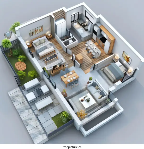 Modern Two Bedroom Apartment Interior Design: Stylish Living Space