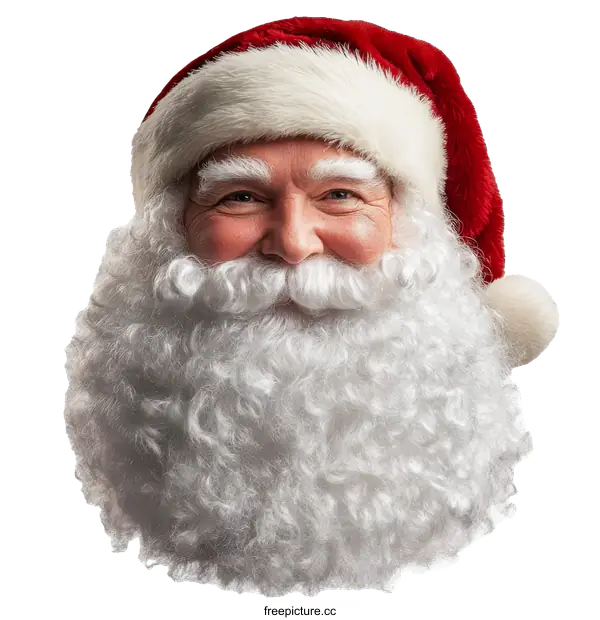 [Transparent Background PNG]Closeup Santa Claus Portrait