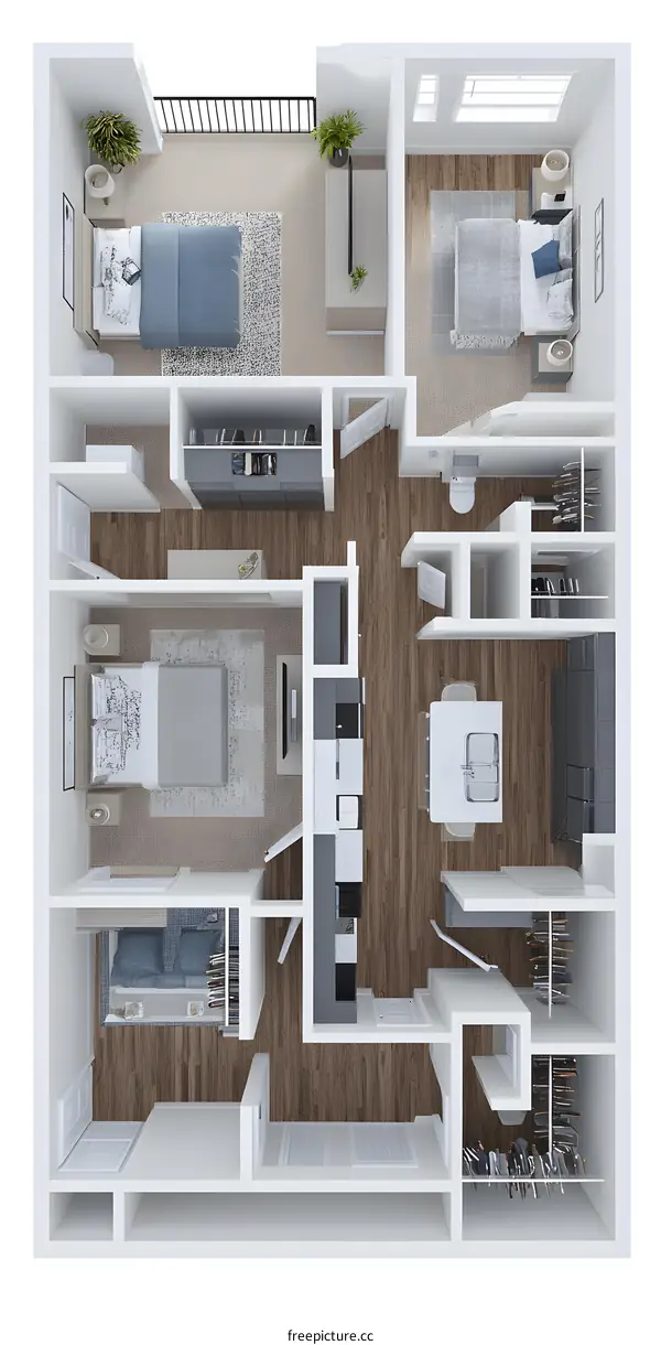 Two Bedroom Apartment Floor Plan Layout Design