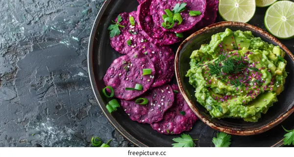 Purple Sweet Potato Chips with Beet Hummus Dip