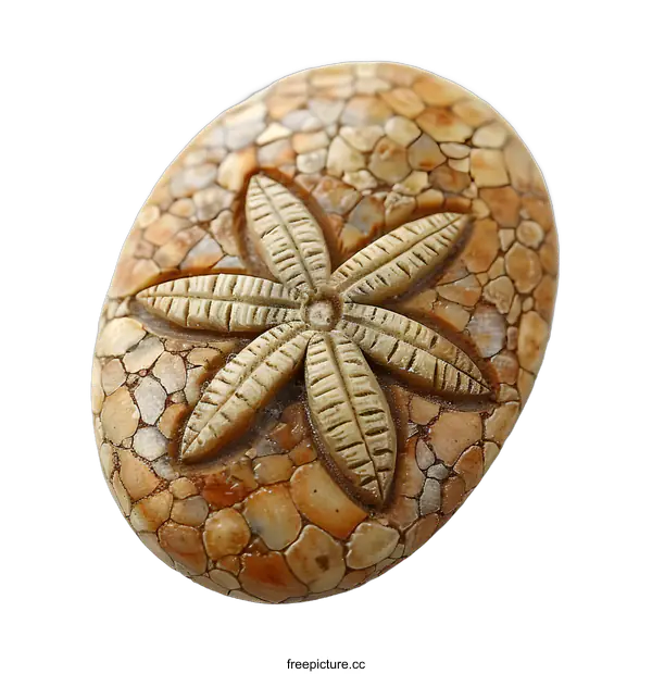 [Transparent Background PNG]A fossil of a starfish made of rock