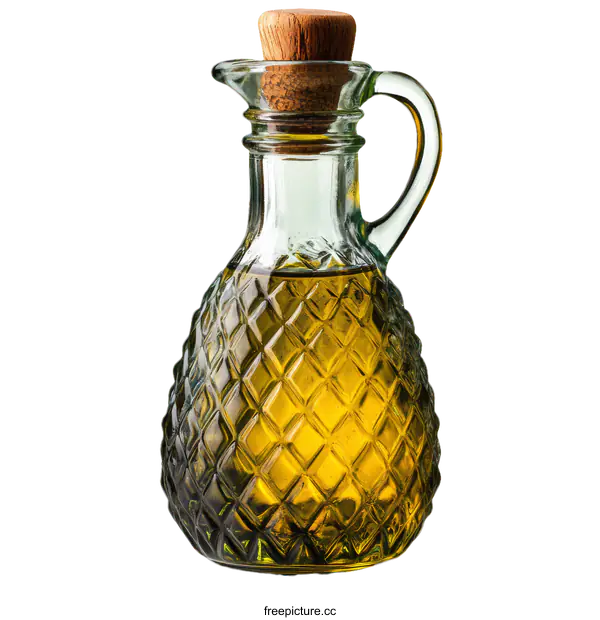[Transparent Background PNG]Glass Olive Oil Dispenser with Unique Design