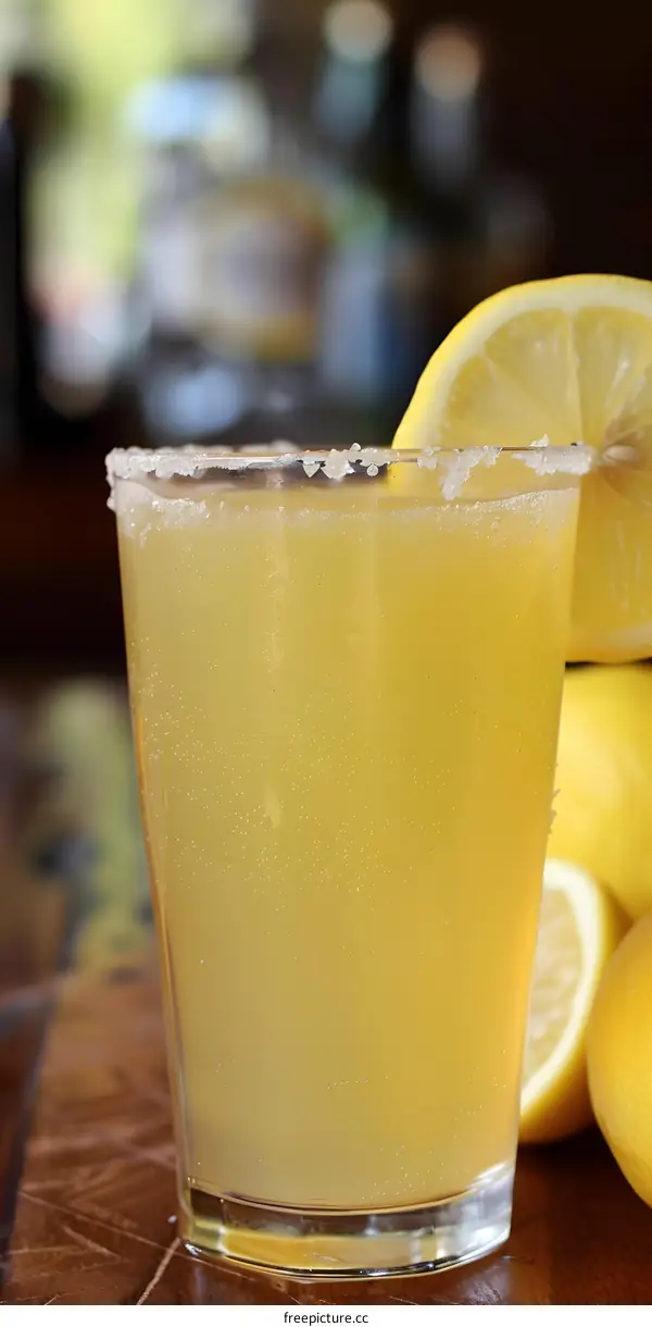 Glass of Lemonade with Lemon Slices