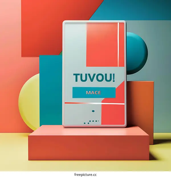 Abstract Mobile Phone Design With Geometric Shapes