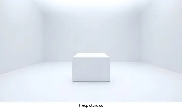 White Cube Platform in Minimalist Room
